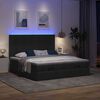vidaXL Ottoman-Bett mit Matratzen & LEDs Schwarz 180x200 cm Stoff