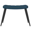 vidaXL Relaxsessel mit Hocker Blau Samt