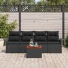 vidaXL Gartensofa-set mit Kissen 5 pcs Schwarz Poly-Rattan