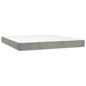 vidaXL Taschenfederkernmatratze Mittel Hellgrau 193x203x20 cm Samt