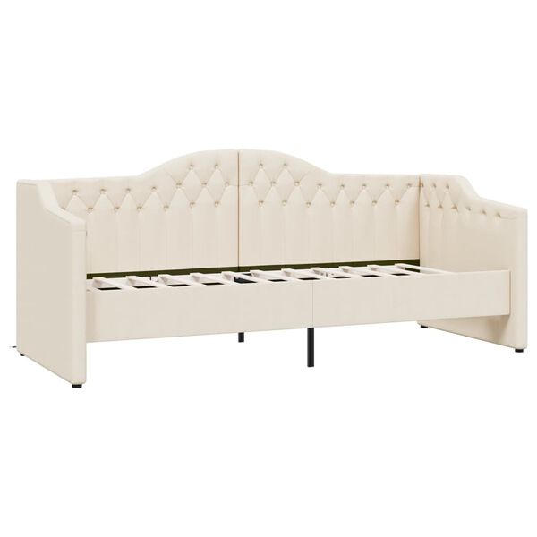 vidaXL Tagesbett USB Creme Stoff 90x200 cm