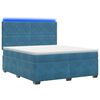 vidaXL Boxspringbett mit Matratze mit Kopfteil Blau 140 x 190 cm Samt