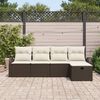 vidaXL Garten-Sofa-Set 5 pcs Braun und Creme 234 x 117 x 85 cm