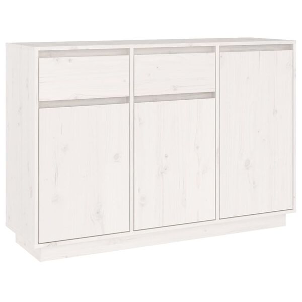 vidaXL Sideboard Wei&szlig; 110x34x75 cm Massivholz Kiefer