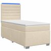 vidaXL Boxspringbett mit Matratze mit Kopfteil Creme 80 x 200 cm Stoff