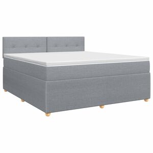 vidaXL Boxspringbett mit Matratze Hellgrau 160 x 200 cm Stoff