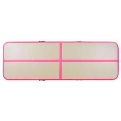 vidaXL Aufblasbare Gymnastikmatte mit Pumpe 500x100x10 cm PVC Rosa