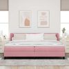 vidaXL Boxspringbett mit Matratze mit Kopfteil Rosa 200 x 200 cm Samt
