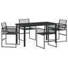 vidaXL Garten Essgruppe 5 Stk. Schwarz Poly-Rattan