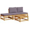 vidaXL 4-tlg. Garten-Lounge-Set mit Kissen Massivholz Akazie