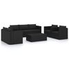 vidaXL 9-tlg. Garten-Lounge-Set mit Kissen Poly Rattan Schwarz