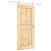 vidaXL Schiebet&uuml;r 90 x 210 cm Massivkiefer (Unbehandelt)