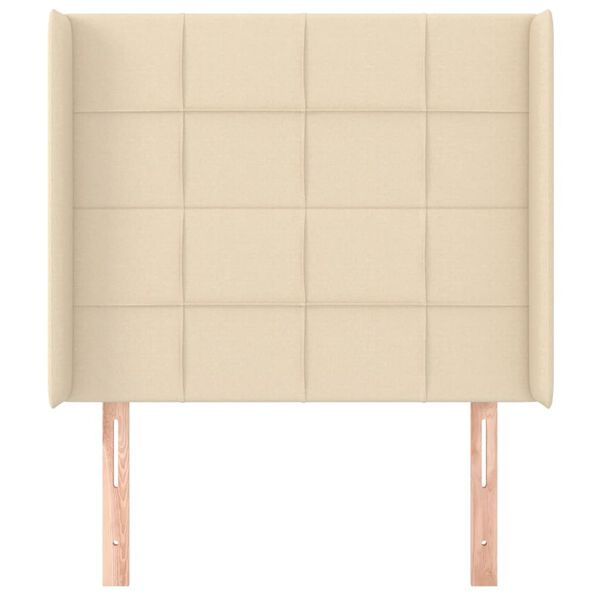 vidaXL Kopfteil mit Ohren Creme 93x16x118/128 cm Stoff