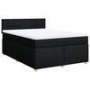 vidaXL Boxspringbett mit Matratze Schwarz 140x190 cm Stoff