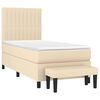 vidaXL Boxspringbett mit Matratze Creme 90x190 cm Stoff