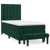 vidaXL Boxspringbett mit Matratze Dunkelgr&uuml;n 100x200 cm Samt