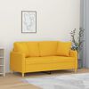 vidaXL 2-Sitzer-Sofa mit Kissen Hellgelb 140 cm Stoff