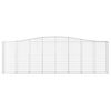 vidaXL Gabione mit Hochbogen 400x50x120/140 cm Verzinktes Eisen