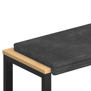 vidaXL Bankkissen Pl&uuml;schcord Dunkelgrau Tiefe 35 cm