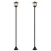 vidaXL Laternenpfahl Set with LED Bulb 2 Stk. Schwarz 16 x 16 x 156 cm