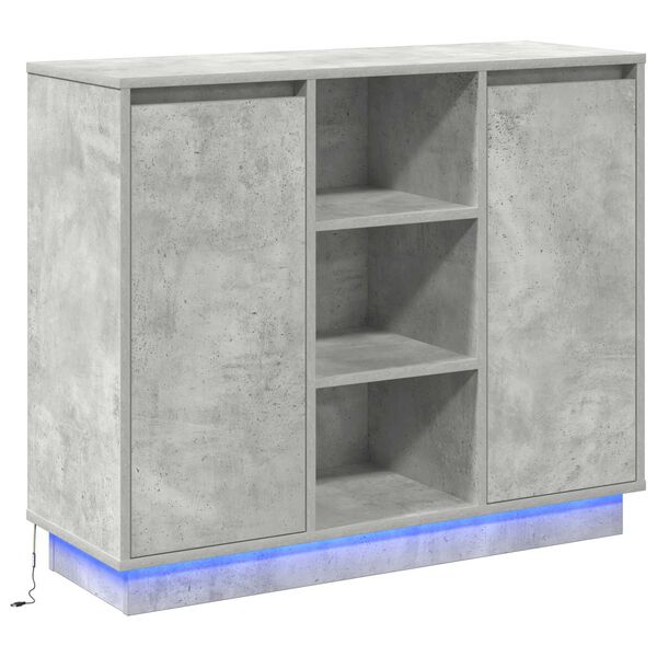 vidaXL LED-Sideboard Beton Grau 90 x 32 x 75 cm Holzwerkstoff