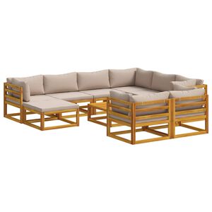 vidaXL Sofa-Set 10 stk. Natur Massivholz Akazie