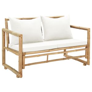 vidaXL 2-Sitzer Gartensofa mit Polstern Bambus