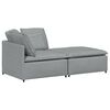 vidaXL Modulares Sofa mit Fu&szlig;hocker Kissen Stoff Hellgrau
