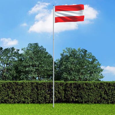 vidaXL Flagge Österreichs und Mast Aluminium 6 m