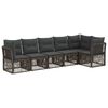 vidaXL Gartensofa-set 6 Stk. Grau Poly-Rattan