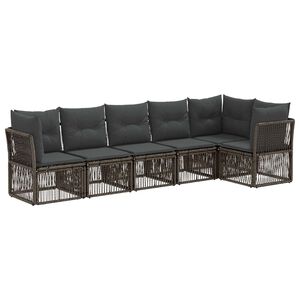 vidaXL Gartensofa-set 6 stk. Grau Poly-Rattan