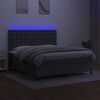 vidaXL Boxspringbett mit Matratze & LED Dunkelgrau 180x200 cm Stoff