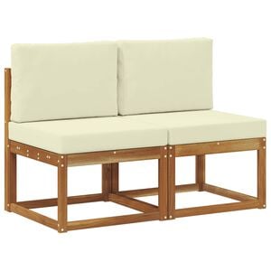 vidaXL 2 St&uuml;ck Outdoor Mittelsofa Massivholz Akazie