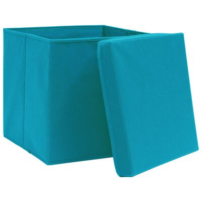 vidaXL Aufbewahrungsboxen mit Deckeln 4 Stk. 28x28x28 cm Babyblau