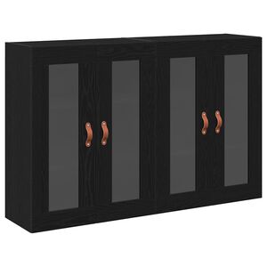 vidaXL Wandschr&auml;nke 2 pcs Schwarz Eichen-Optik 69,5 x 34 x 90 cm