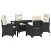 vidaXL Garten Essgruppe 5 Stk. Schwarz Poly-Rattan