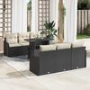 vidaXL Gartensofa-set mit Kissen 7 pcs Schwarz und Creme Poly-Rattan