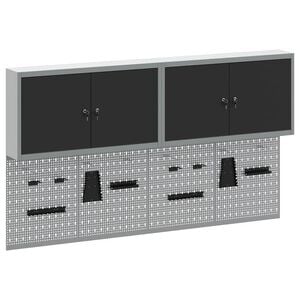 vidaXL Werkzeugschrank-Set 6 Stk. Schwarz Pulverbeschichteter Stahl