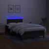 vidaXL Boxspringbett mit Matratze & LED Schwarz 120x190 cm Stoff