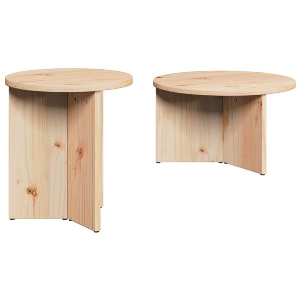 vidaXL Couchtisch 2 pcs Natur Massivholz Kiefer