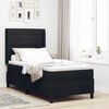 vidaXL Boxspringbett mit Matratze Schwarz 90 x 190 cm Stoff