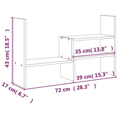 vidaXL Monitorständer (39-72)x17x43 cm Massivholz Kiefer