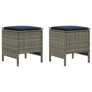 vidaXL Garten-Fu&szlig;hocker 2 St&uuml;ck Grau und Marineblau 38 x 38 x 45 cm
