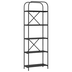 vidaXL B&uuml;cherregal Schwarz Eichen-Optik 60 x 30 x 183 cm Holzwerkstoff