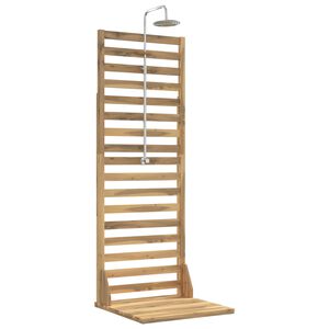 vidaXL Gartendusche 205,5 cm Massives Akazienholz und Edelstahl Wei&szlig;