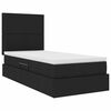 vidaXL Bett mit Stauraum und LED mit LED Schwarz 90 x 190 cm Polyester