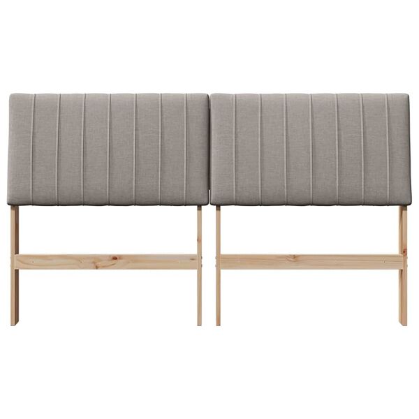 vidaXL Gepolstertes Kopfteil Taupe 160 cm Massives Kiefernholz