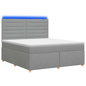 vidaXL Boxspringbett mit Matratze Hellgrau 140 x 190 cm Stoff
