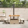 vidaXL Garten Essgruppe Beige Poly-Rattan