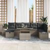 vidaXL Garten-Sofa-Set 8 pcs Grau Poly-Rattan